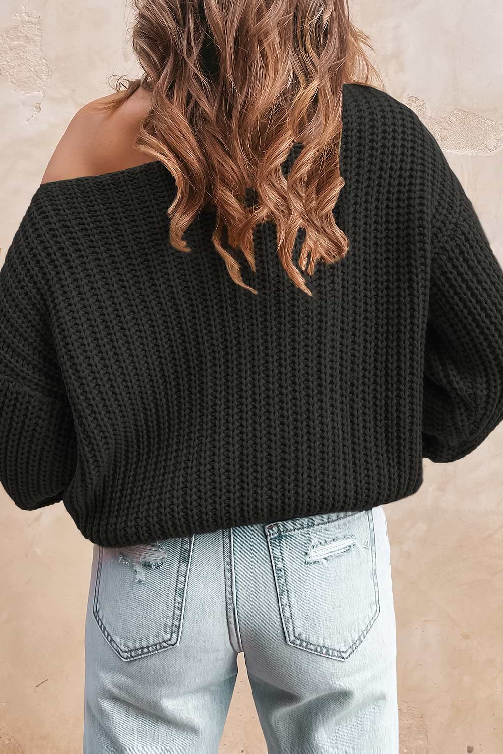 Cable Knit Cutout Sweater