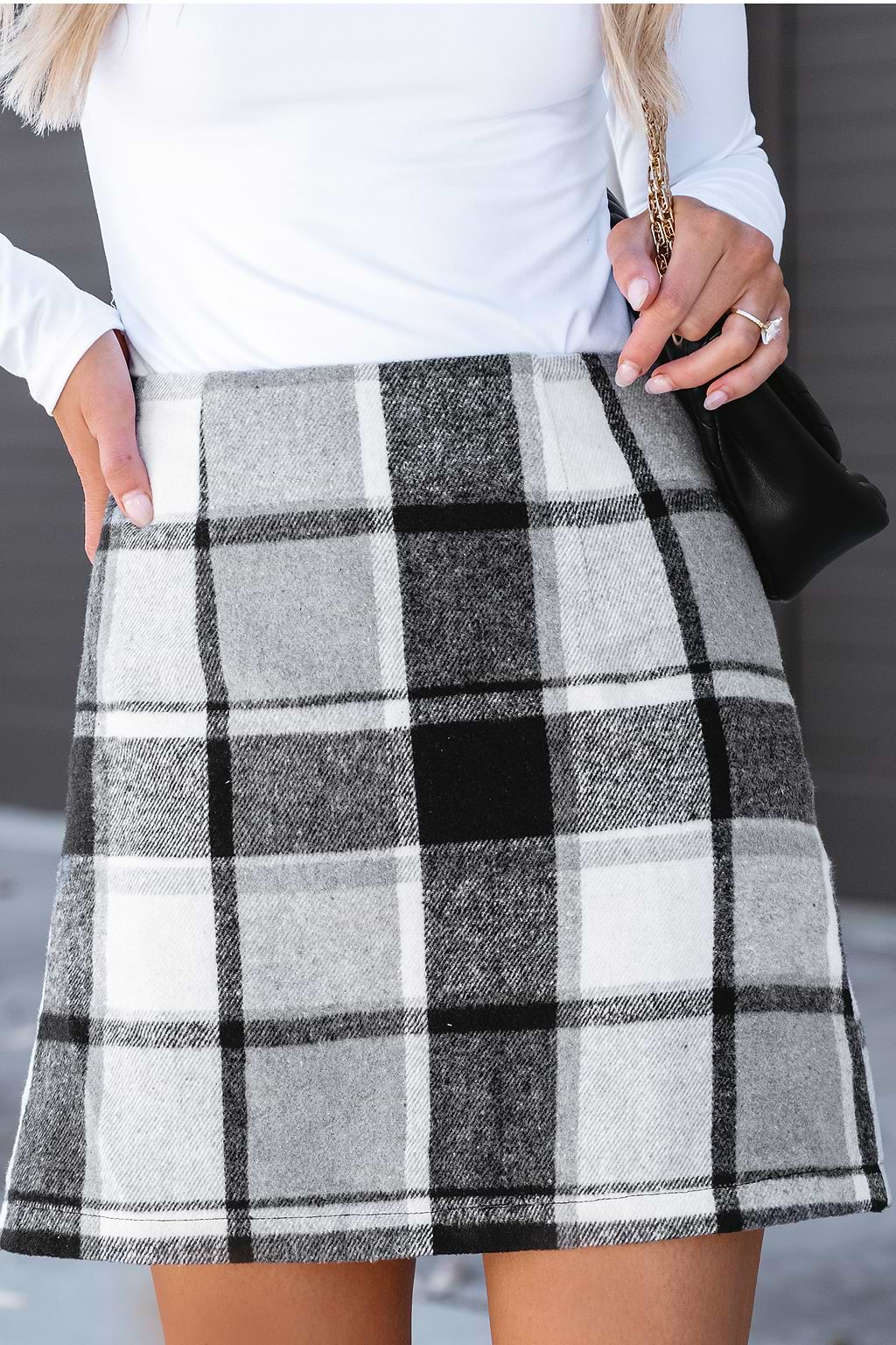 Plaid High Waist Skirt