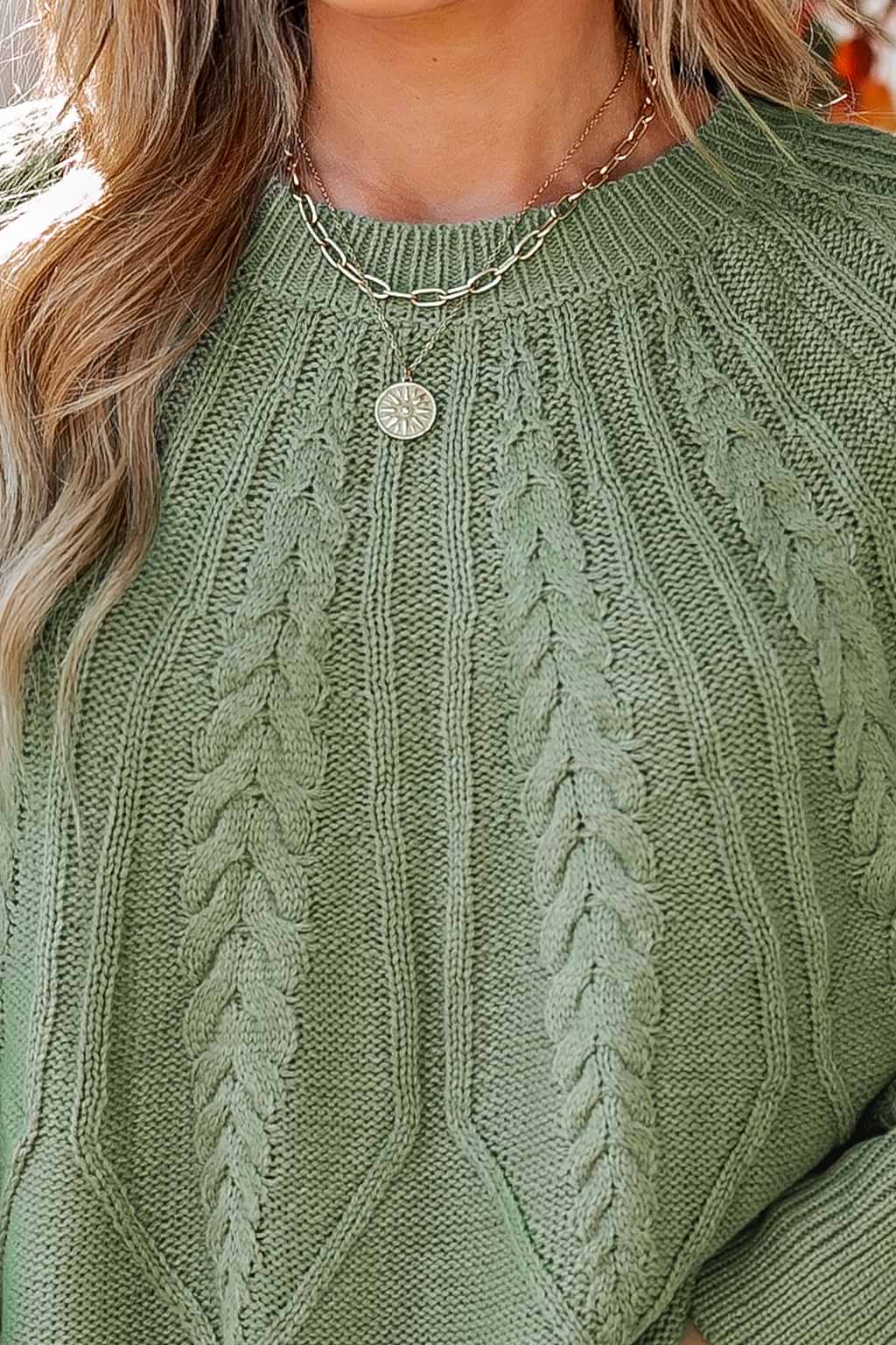 Cable Knit Dolman Sleeve Jumper