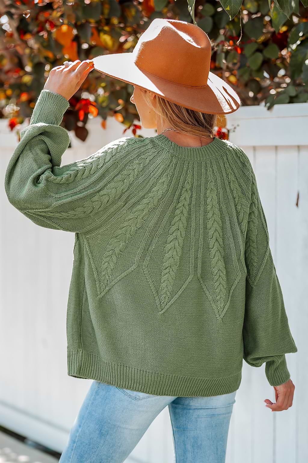 Cable Knit Dolman Sleeve Sweater