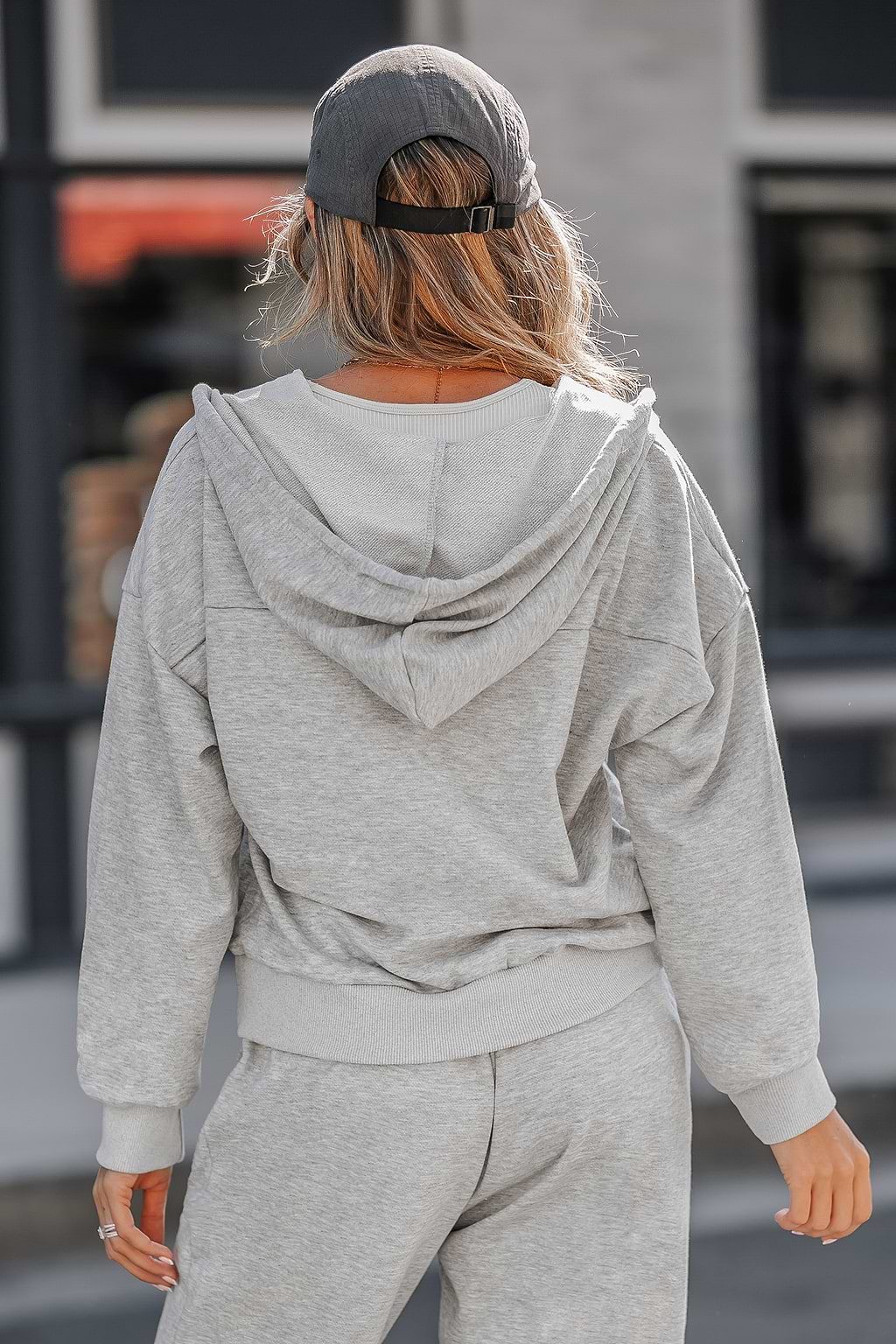 Heathered Knit Half-Zip Hoodie