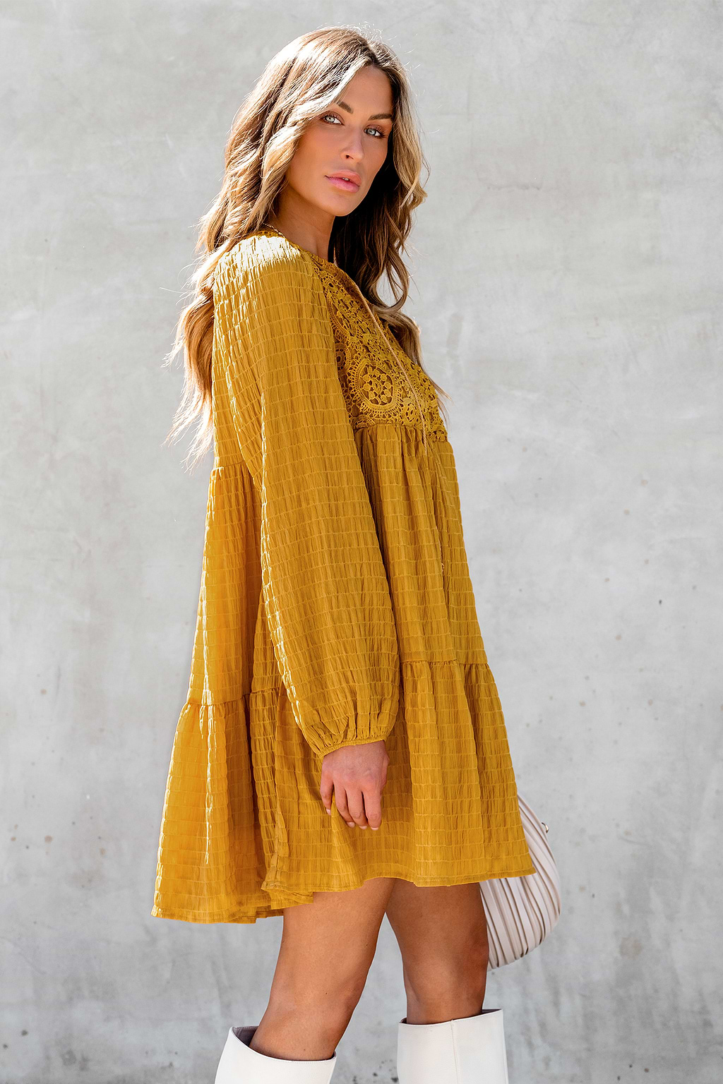 Embroidered Floral Seersucker Dress