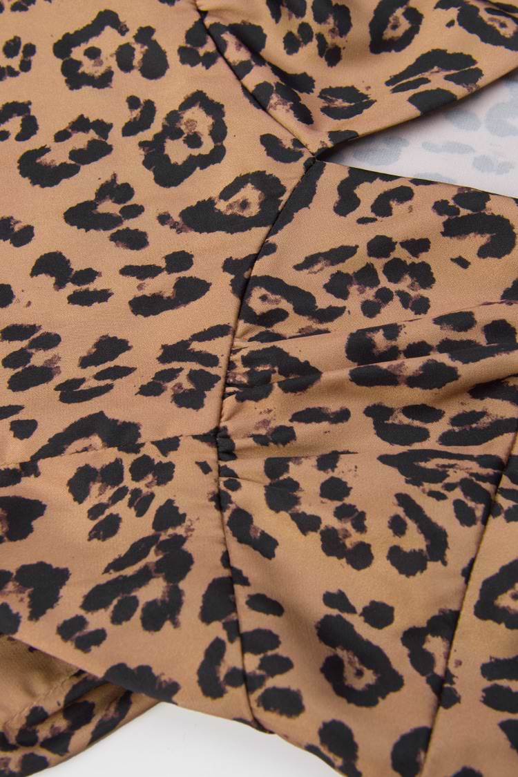 Spotlight Leopard Print Satin Midi Dress