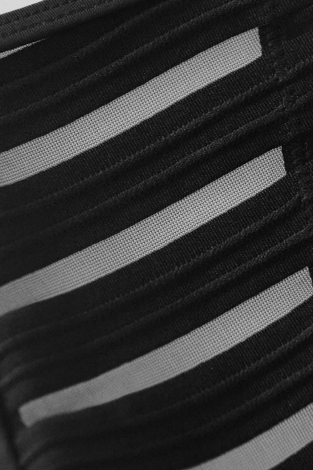 Black Mesh Mid Rise Bikini Bottom