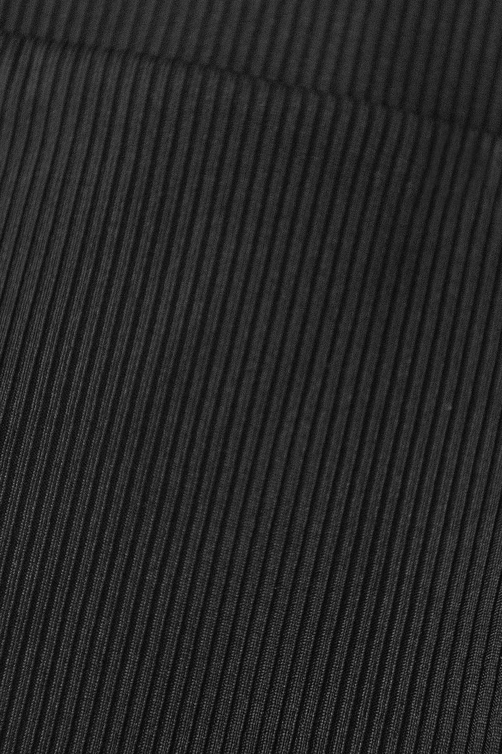 Black Rib High Waist Scalloped Bikini Bottoms