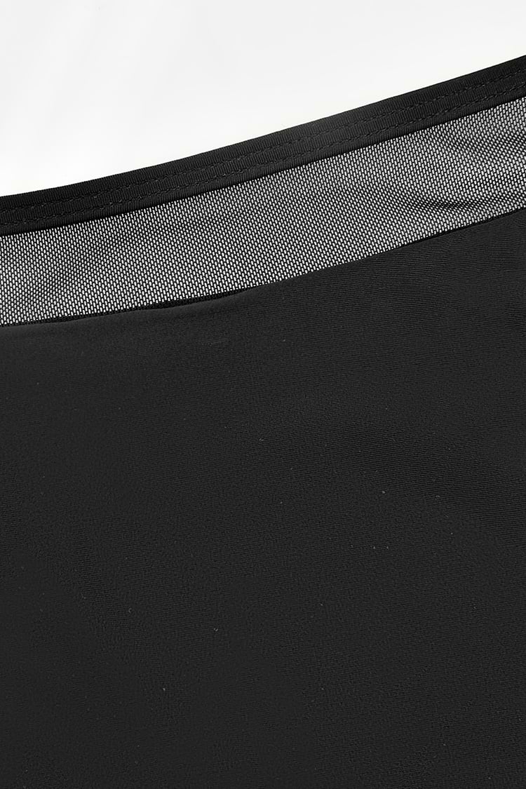 Mesh Halter Bralette & High Waist Bikini Set