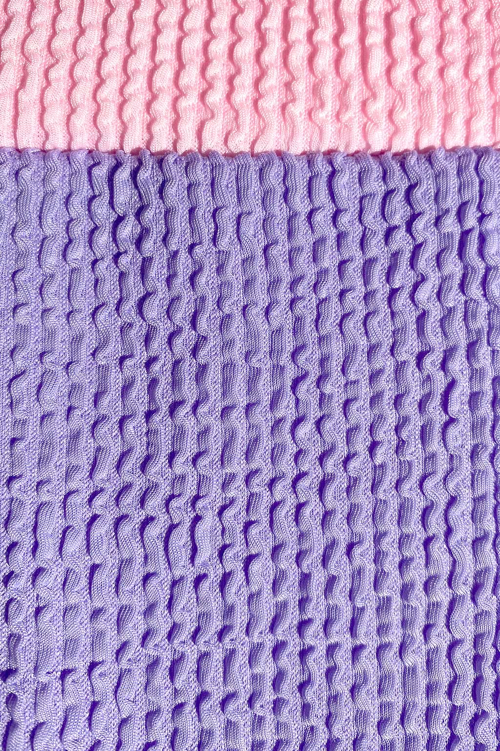 Textured Two-Tone Twisted Top & High Waist Bikini Swimsuit