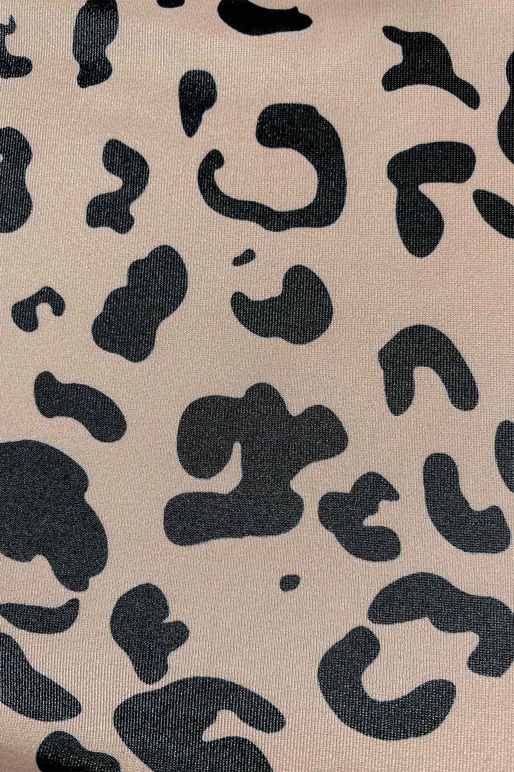 Leopard Print Halter Shirred Tankini Set