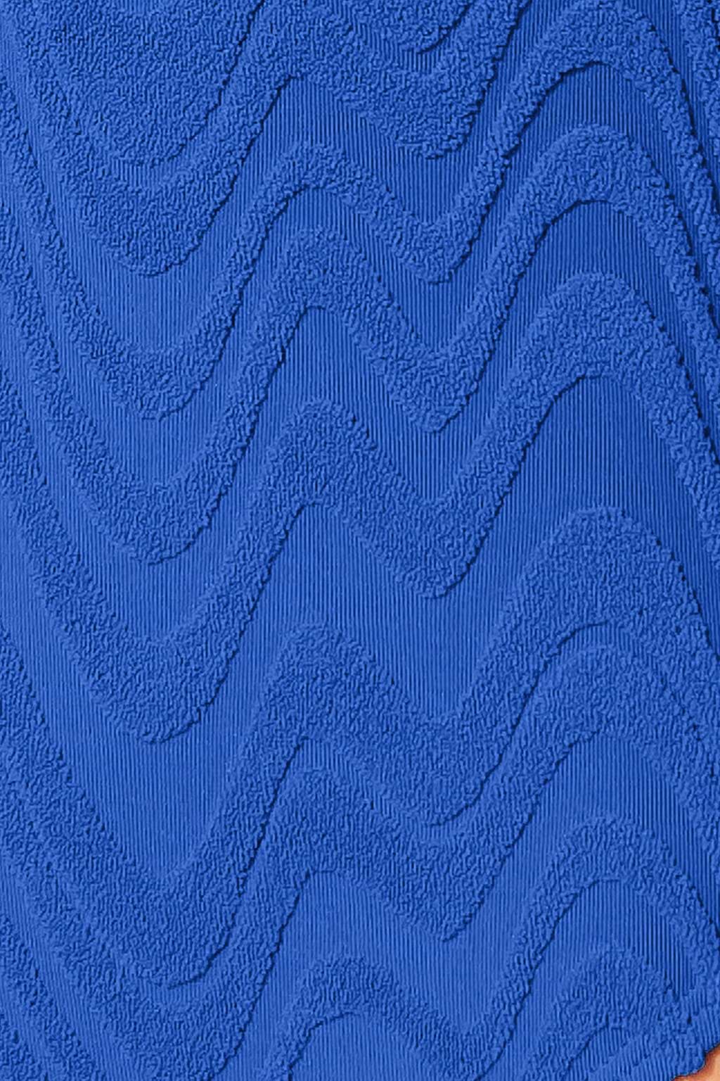 Blue Wave Ripple W-Wire Cheeky One Piece Swimsuit