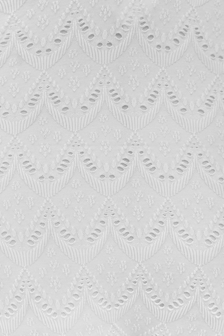 Jacquard Brilliant White Tie Back One Piece Swimsuit