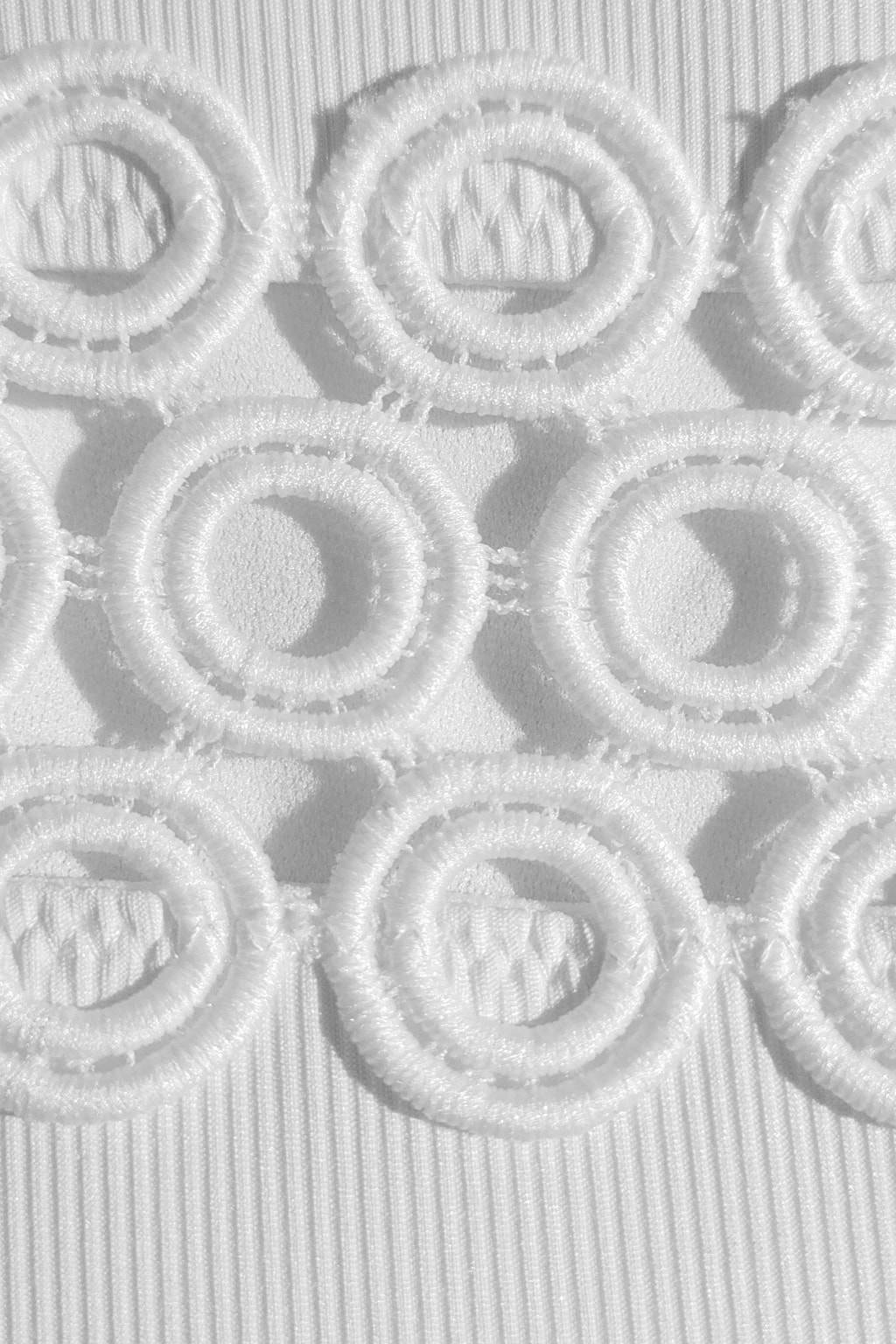 White Rib Cutout Lace-Up One Piece Swimsuit