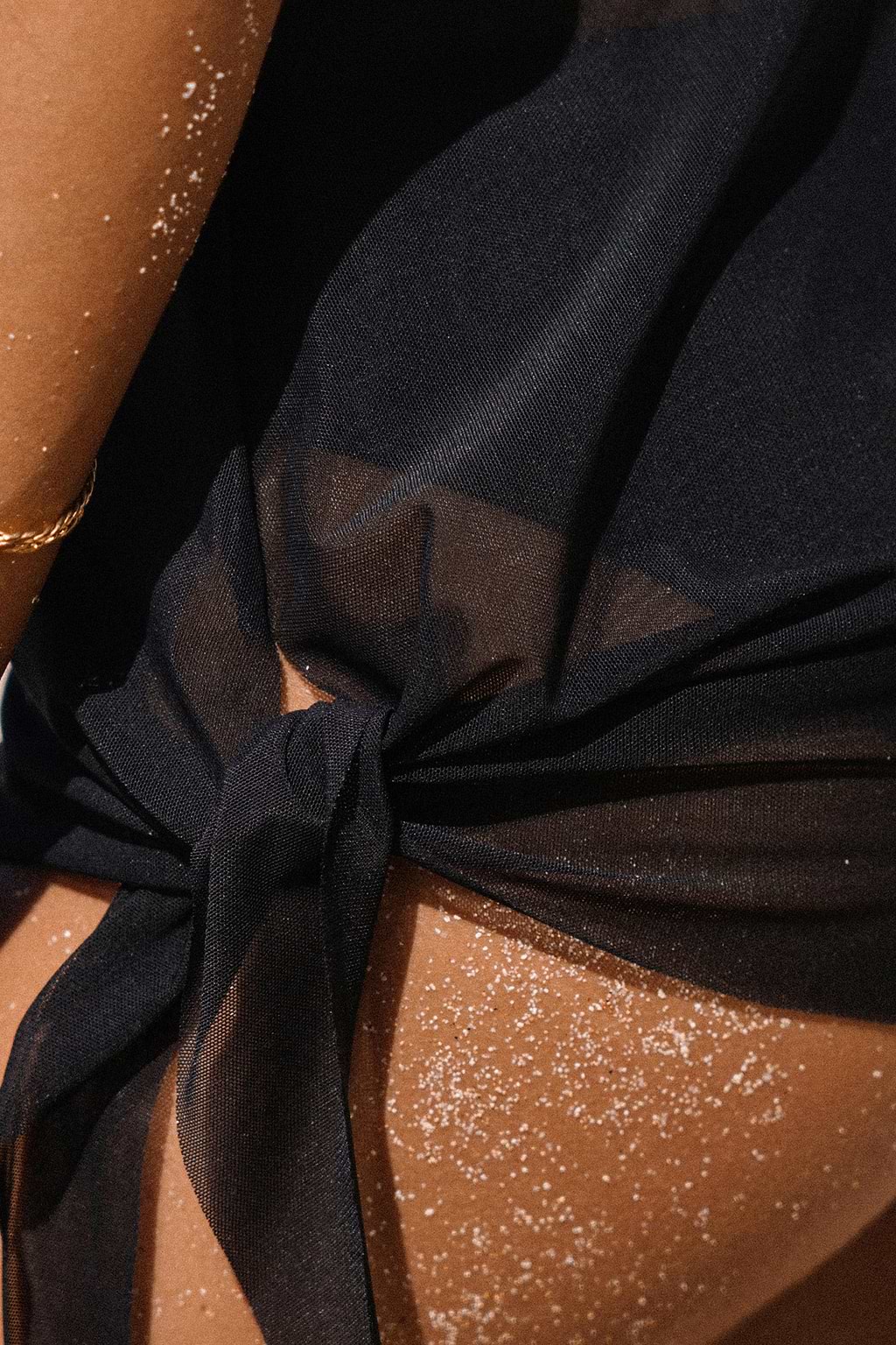 Emerge Shirred Mesh Panel Swim Dress