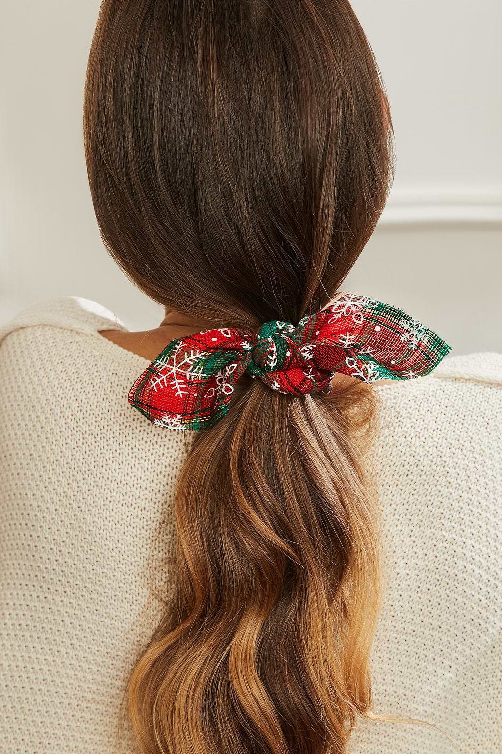 3 coleteros para el pelo a cuadros.