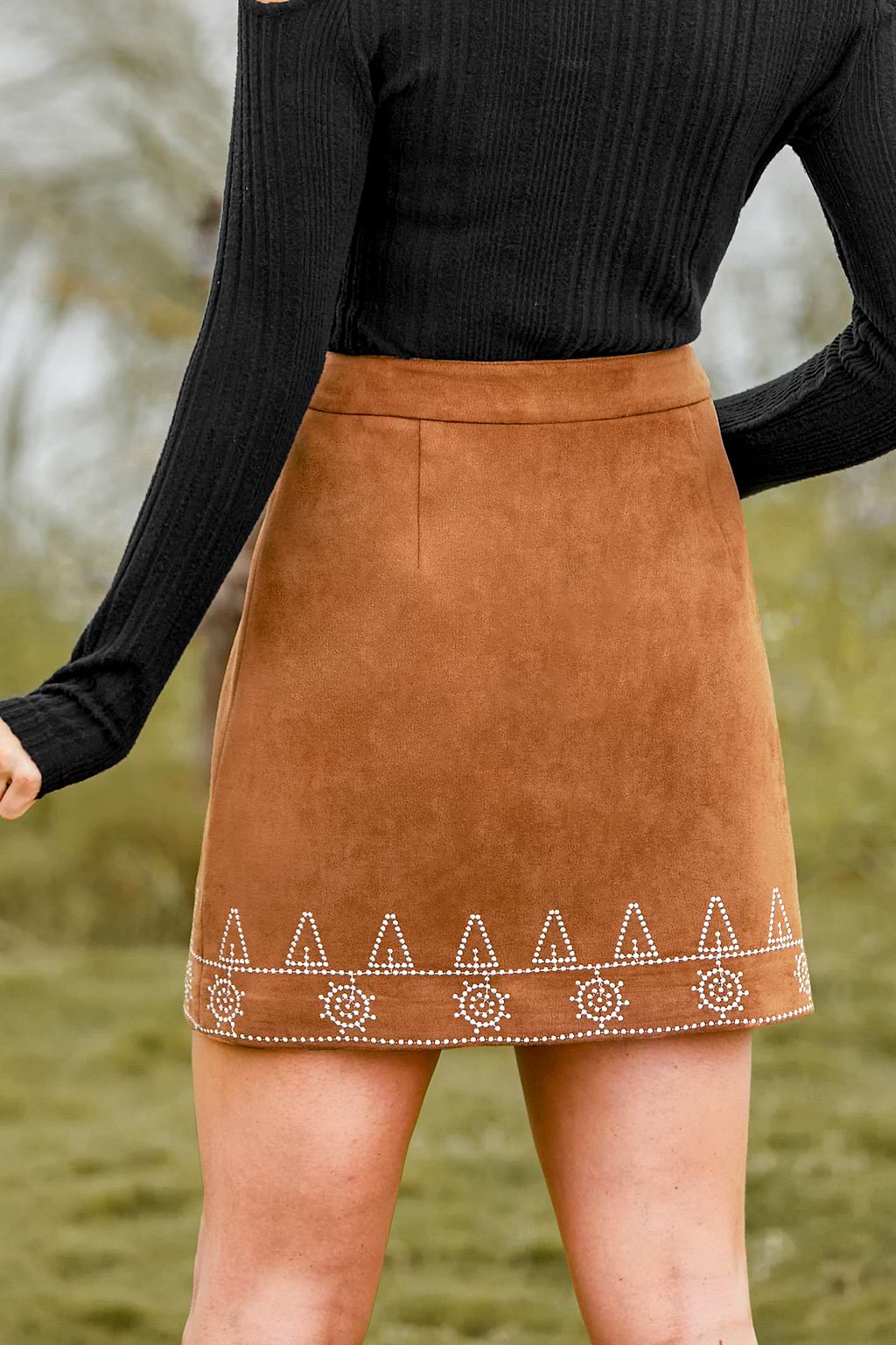 Ethnic Embroidered Mini Skirt