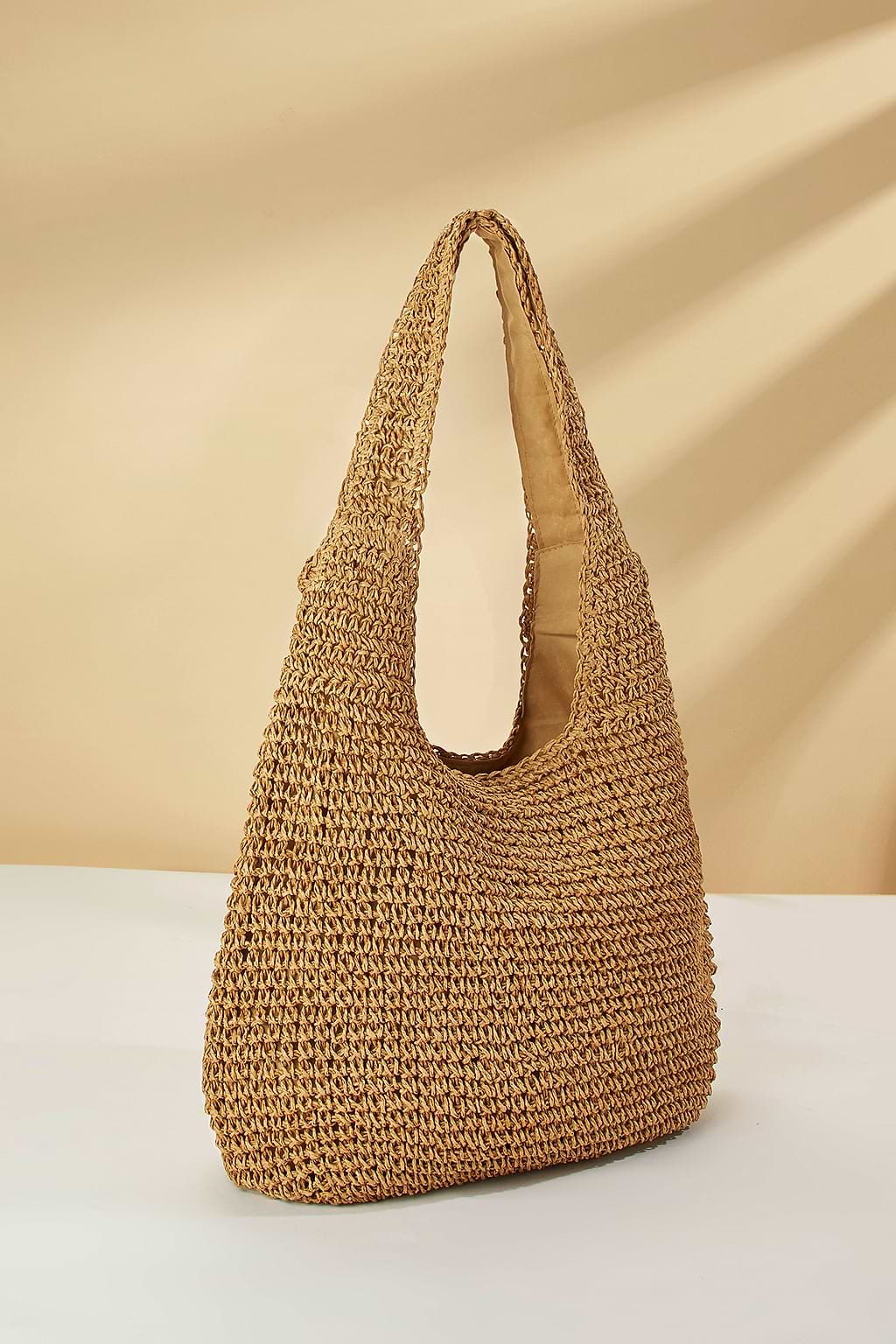 Crochet Straw Shoulder Bag