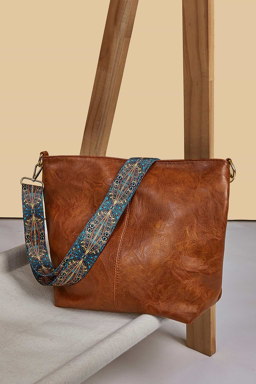 Rectangle Embroidery Crossbody Bag