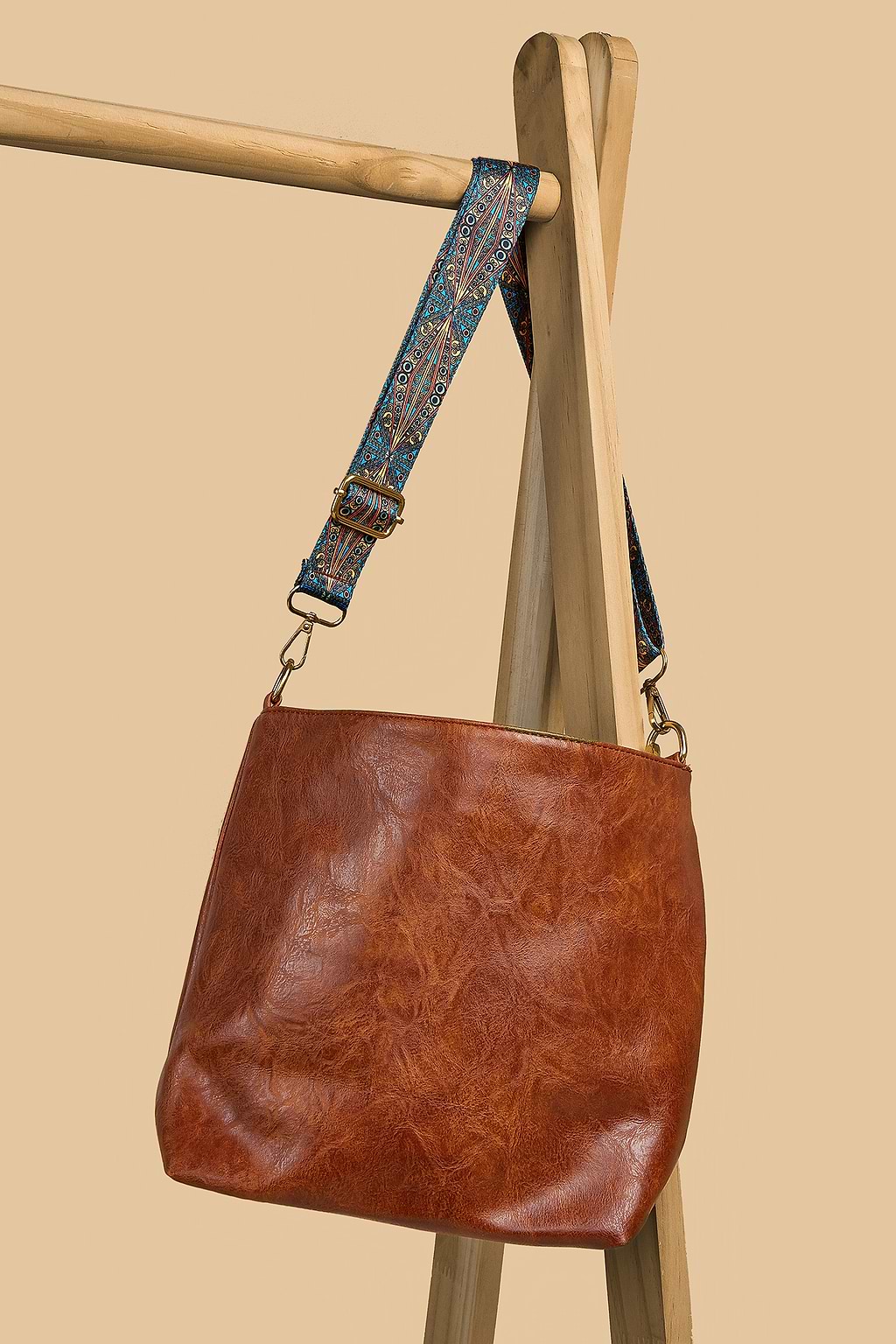 Rectangle Embroidery Crossbody Bag