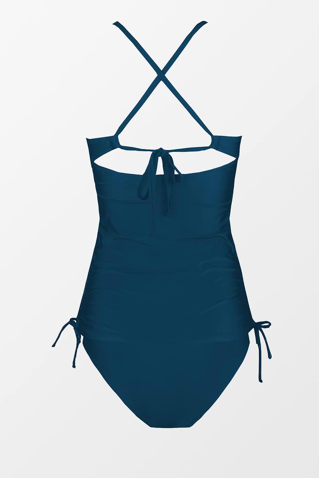 Blue V-Neck Cutout Maternity Tankini & Classic Hipster Set
