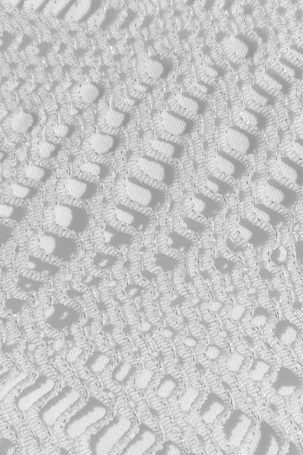 White Geometry Lace-Back Cheeky One Piece Swimsuit