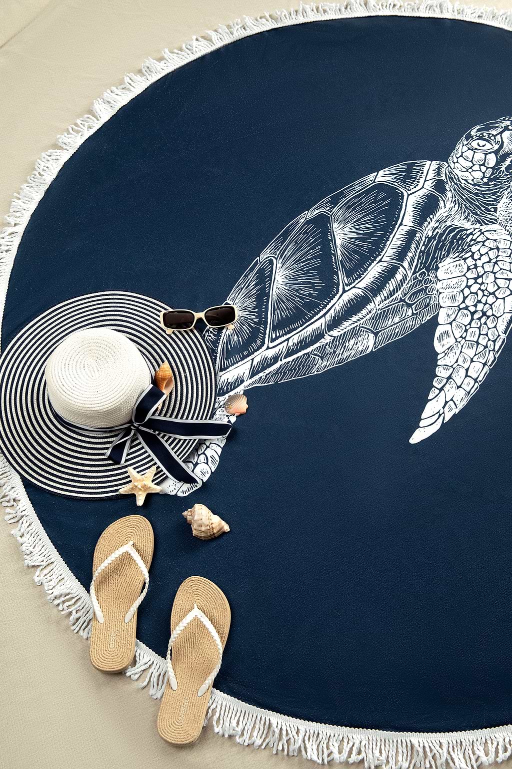 Sea Turtle Tassel Beach Towel