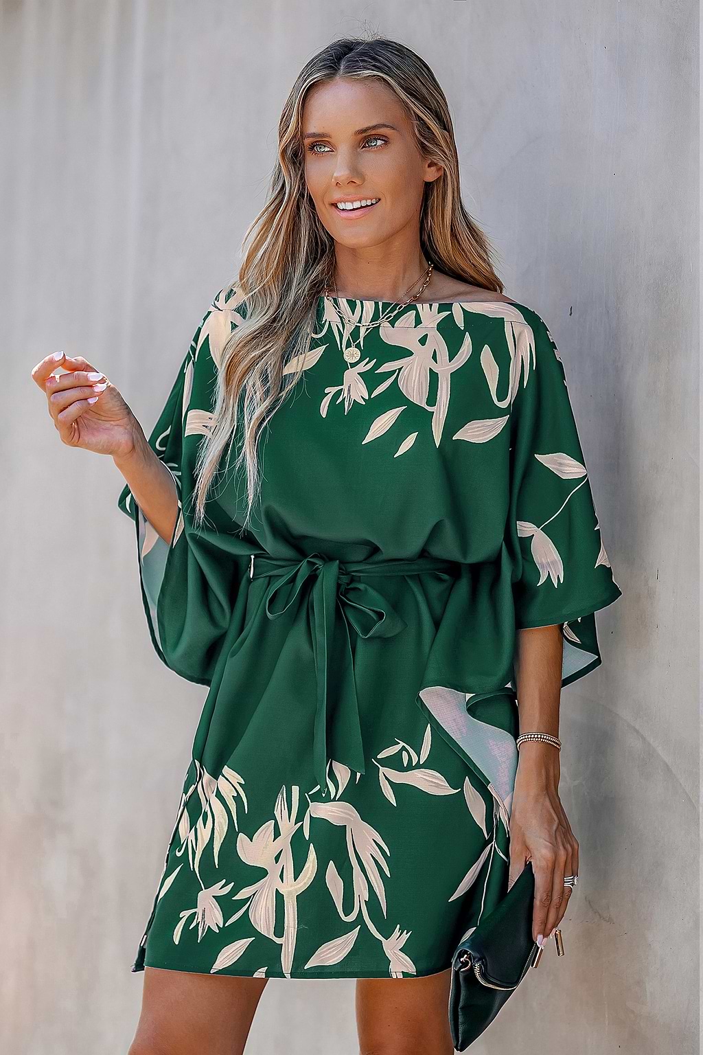 Forest Tropics Off-Shoulder Dress