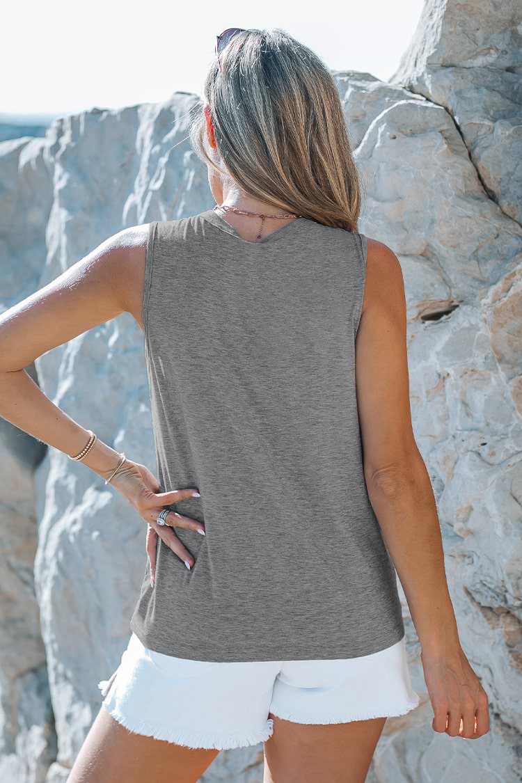 Knotted Button-Front Top