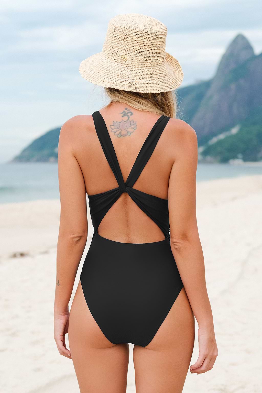 Noir Twist Back One-Piece