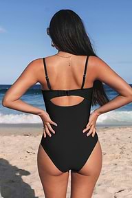 Timeless Black Ruched One-Piece
