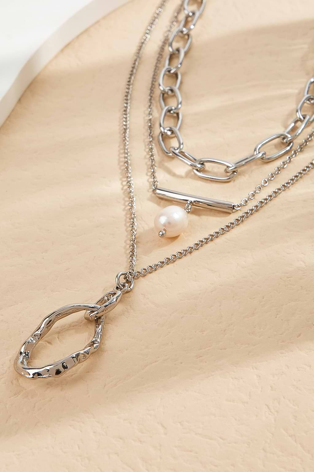 Silver Tone Necklace Set