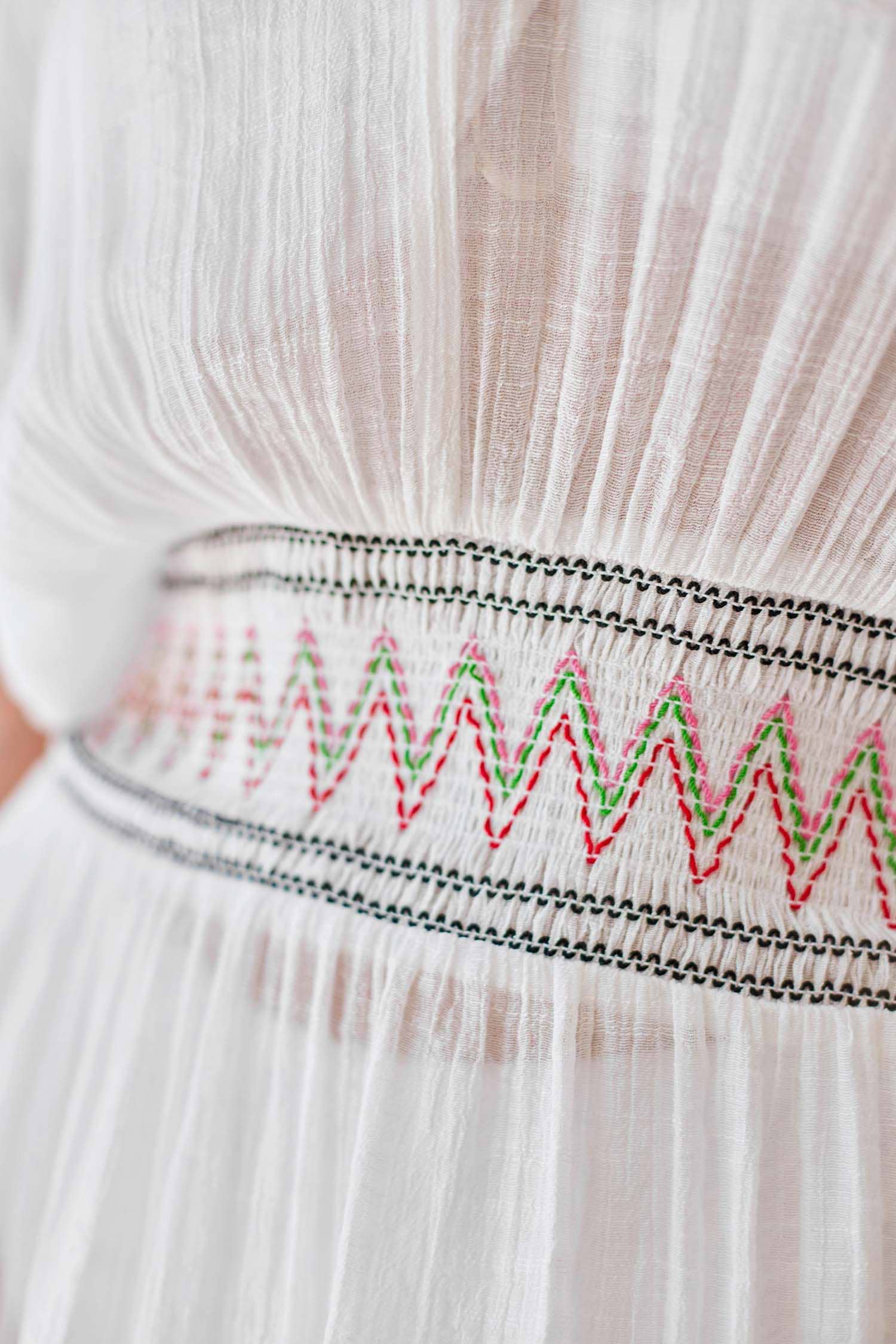 Decorative Smocked Waist Cover-Up