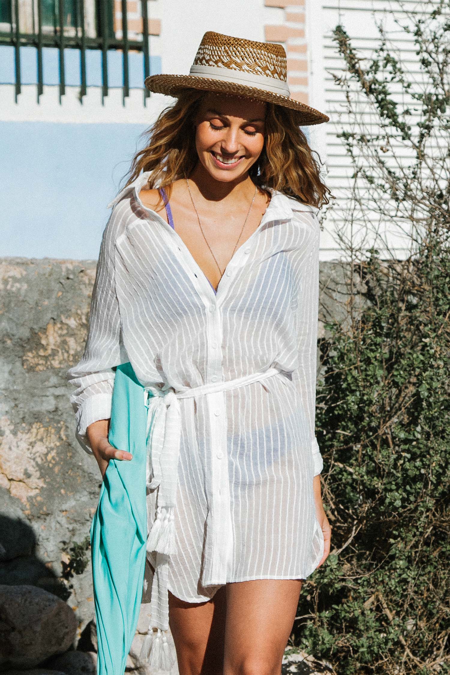 Crème Coast cover-up jurk