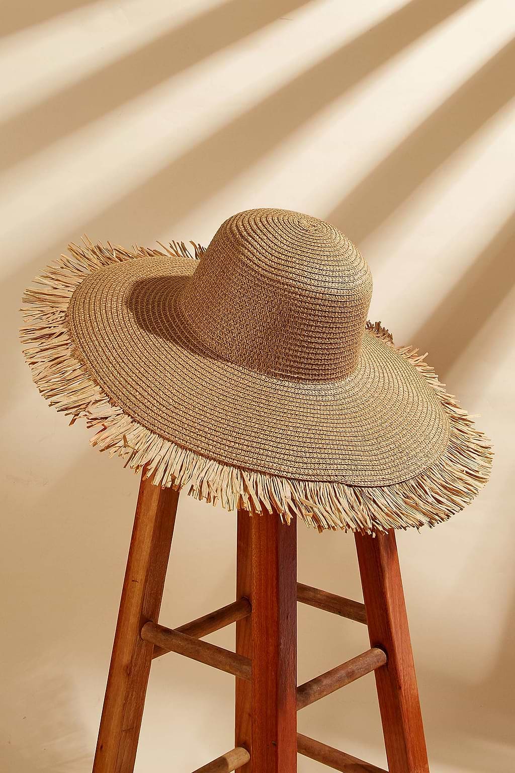 Frayed Brim Straw Hat