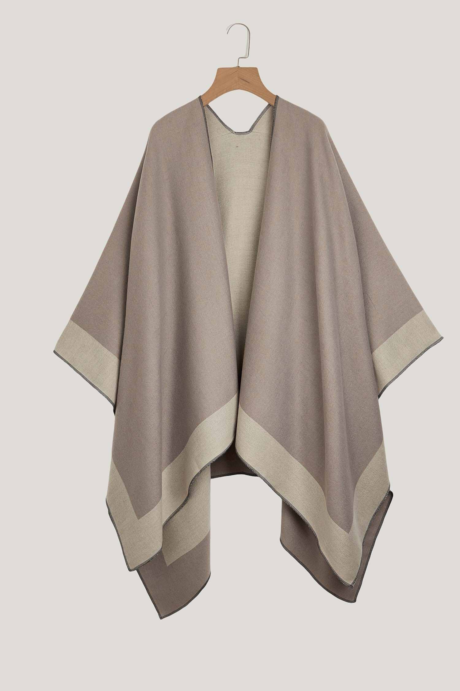 Mantón neutro caqui y beige