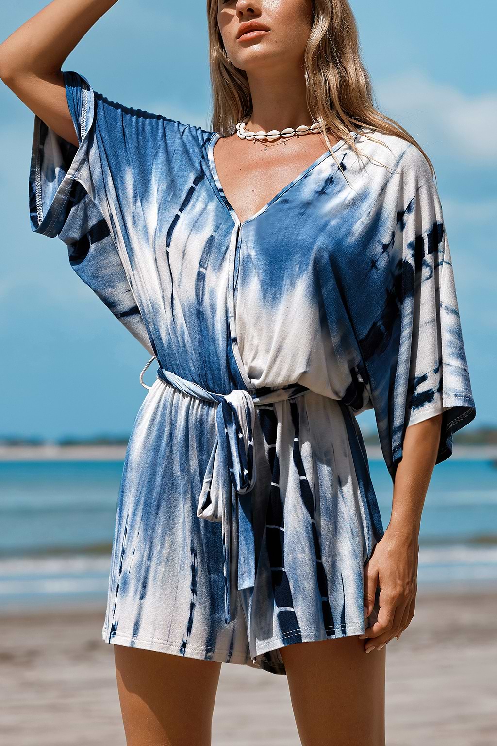 Mameluco tie-dye azul y blanco