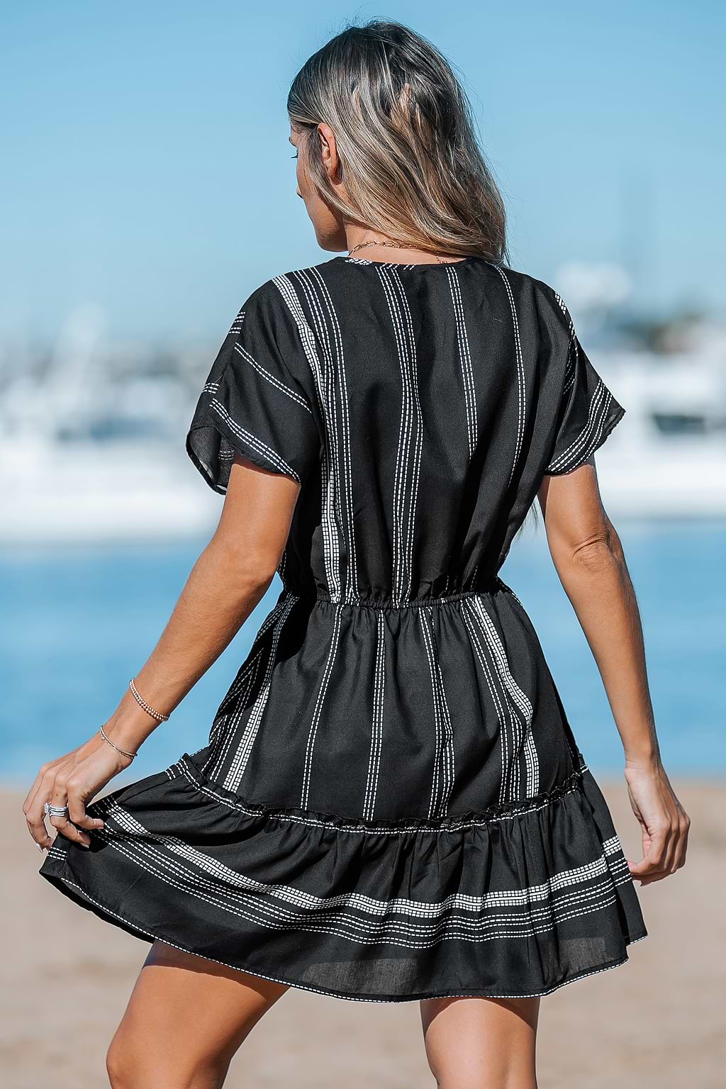 Black Plunging V-Neck Dress