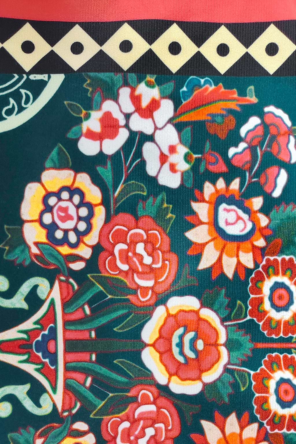 Green Boho Floral Print Lace-Up One Piece Swimsuit