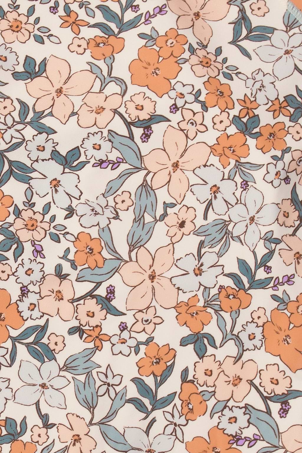 Elodie Ditsy Zipper Short Sleeve One Piece Swimsuit