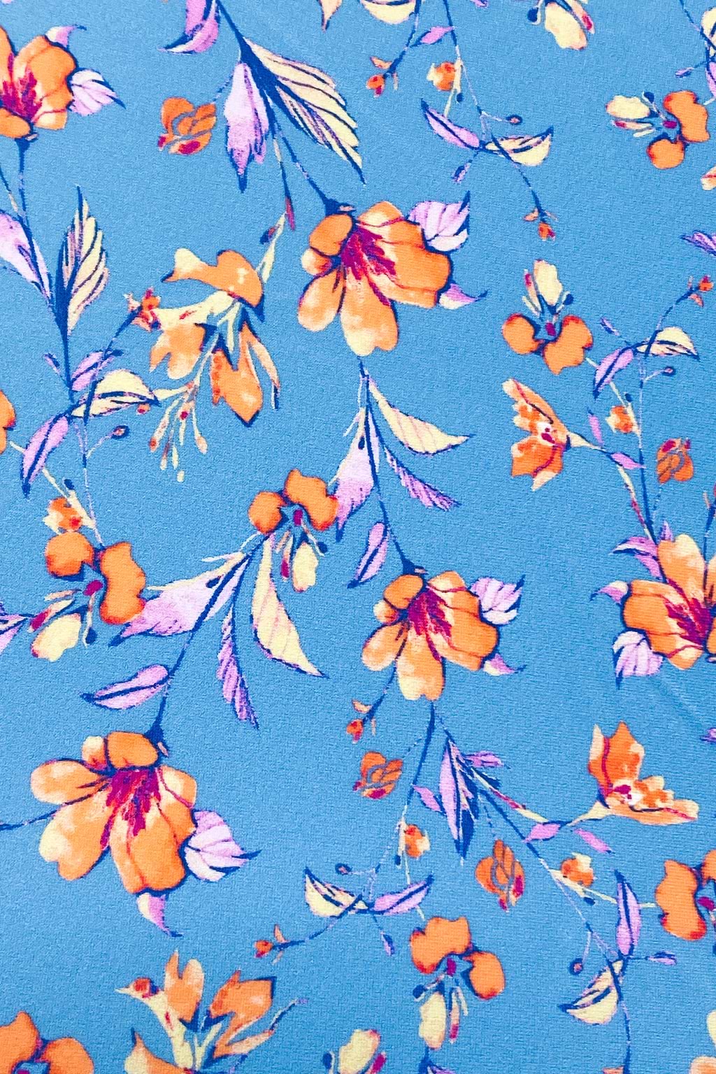 Blue Lace V-Neck Floral One Piece Swimsuit