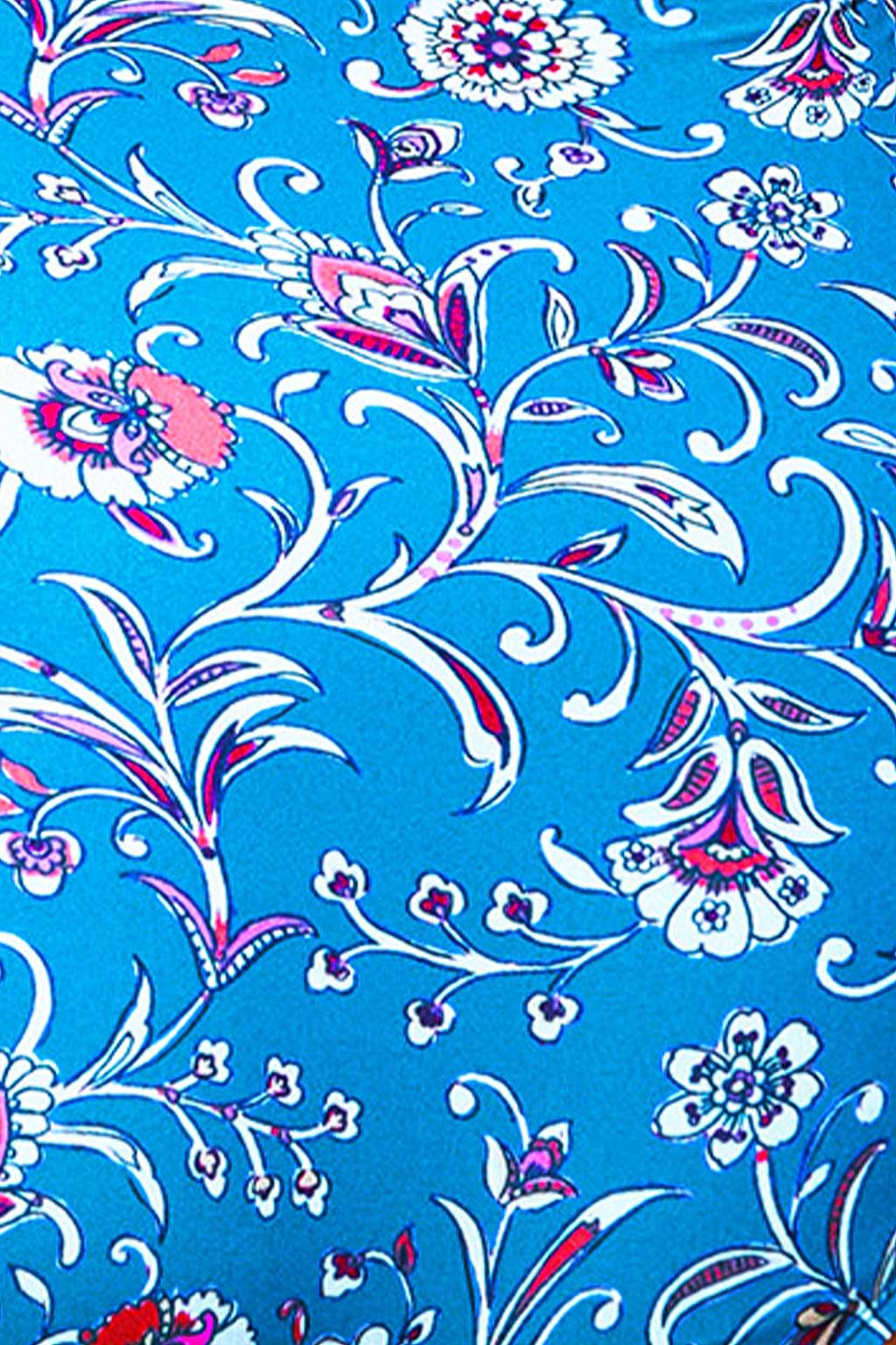 Cockscomb Flower V-Neck Mesh Plus Size One Piece Swimsuit