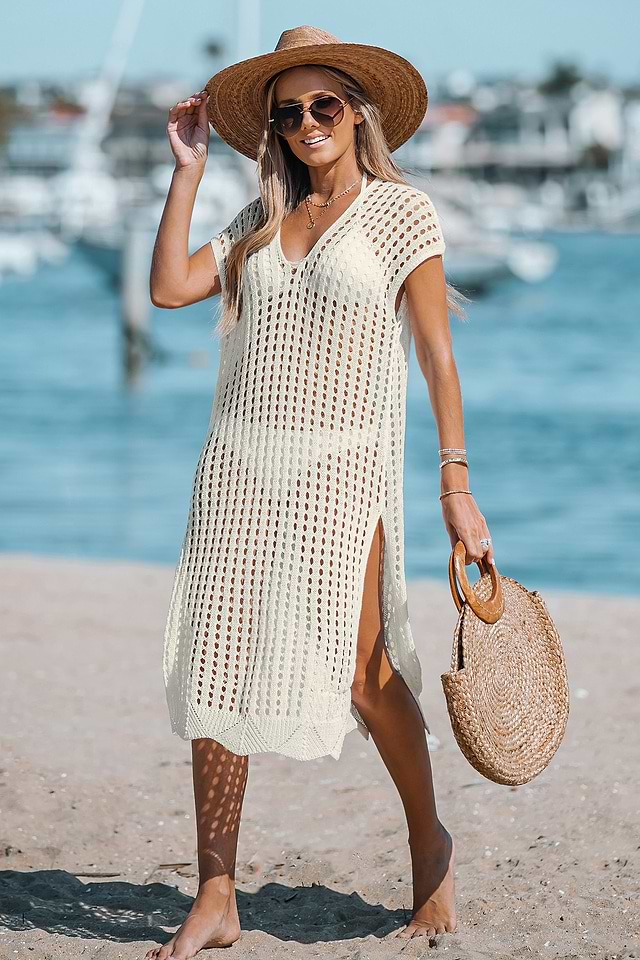 Short Sleeve Cut-Out Cover-Up Dress