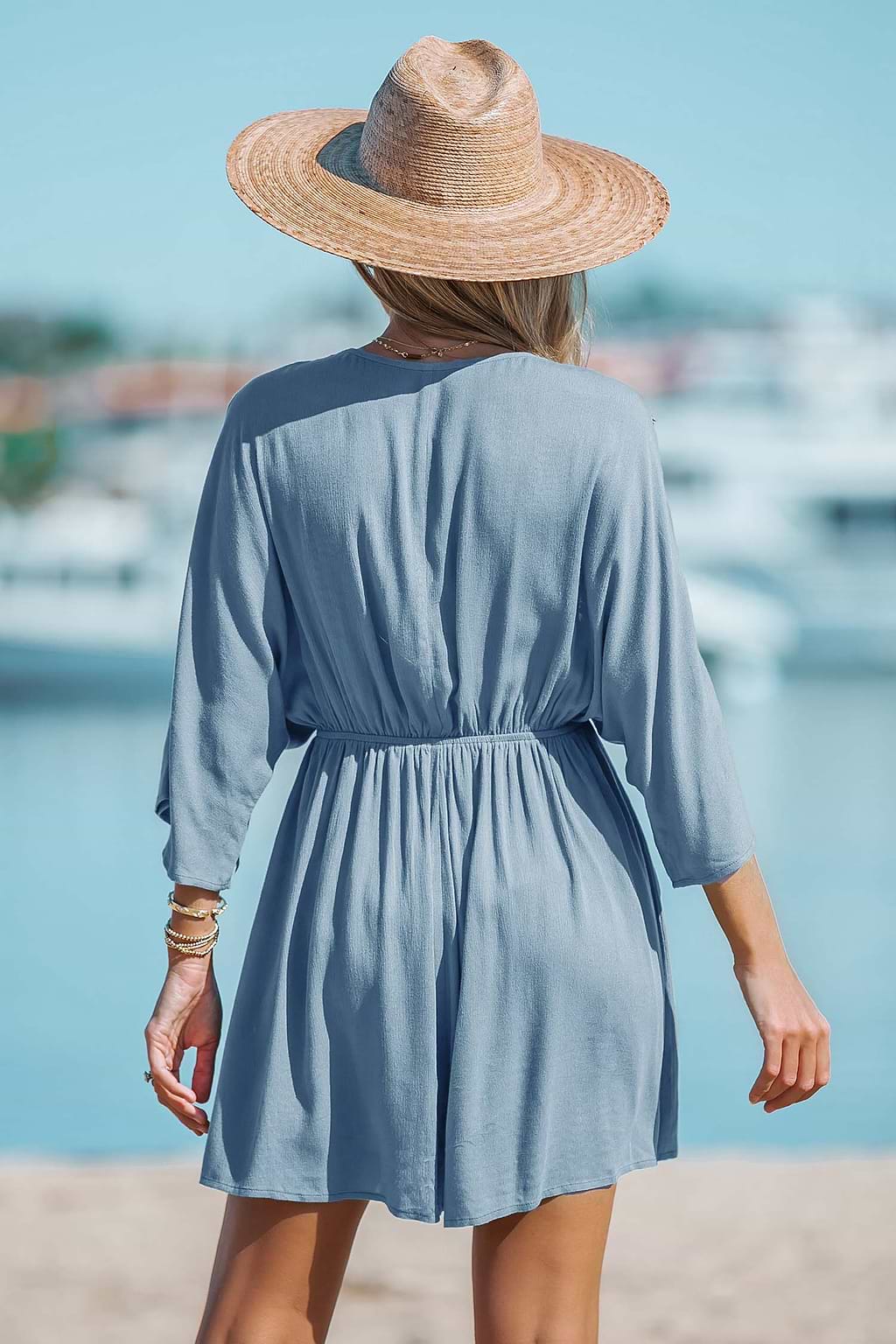 Tiefliegender V-Ausschnitt Cover-Up