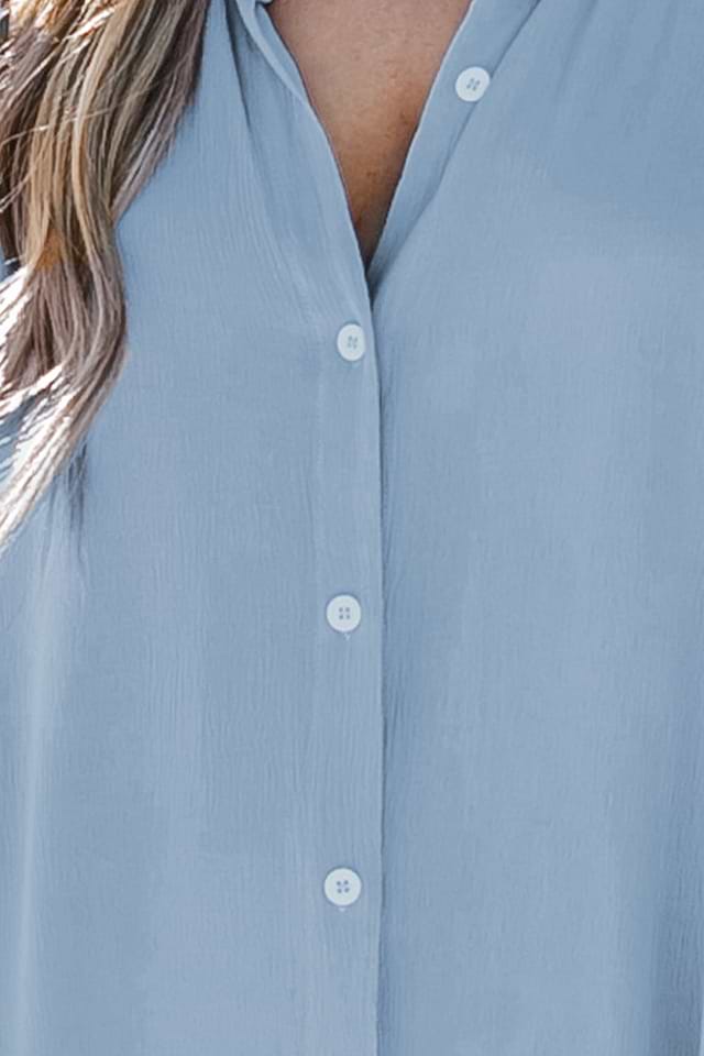 Flowy Button-Up T-Shirt Midi Dress Flowy Button-Up T-Shirt Midi Dress