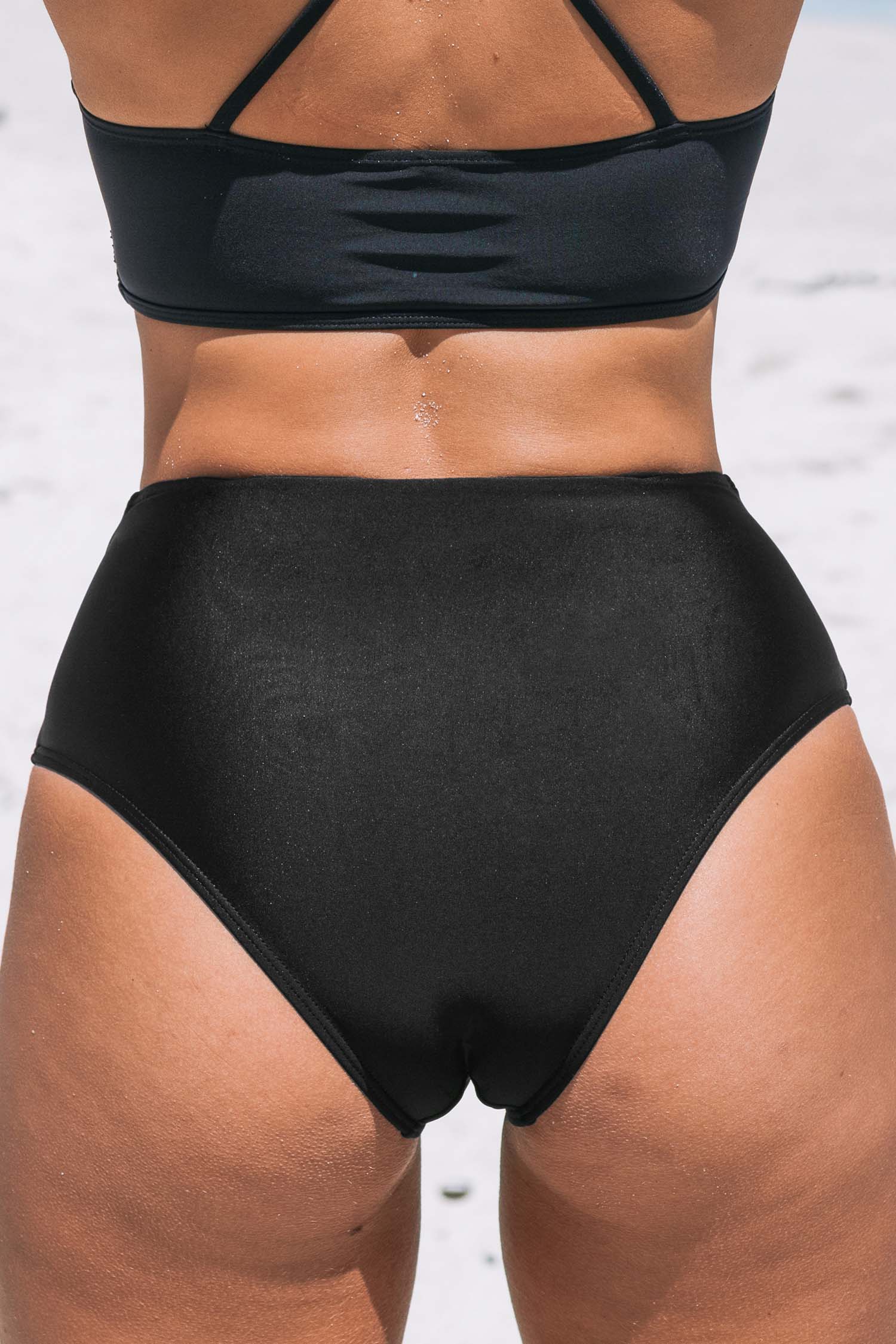 Sheer Panel V-Waist Bikini Bottoms