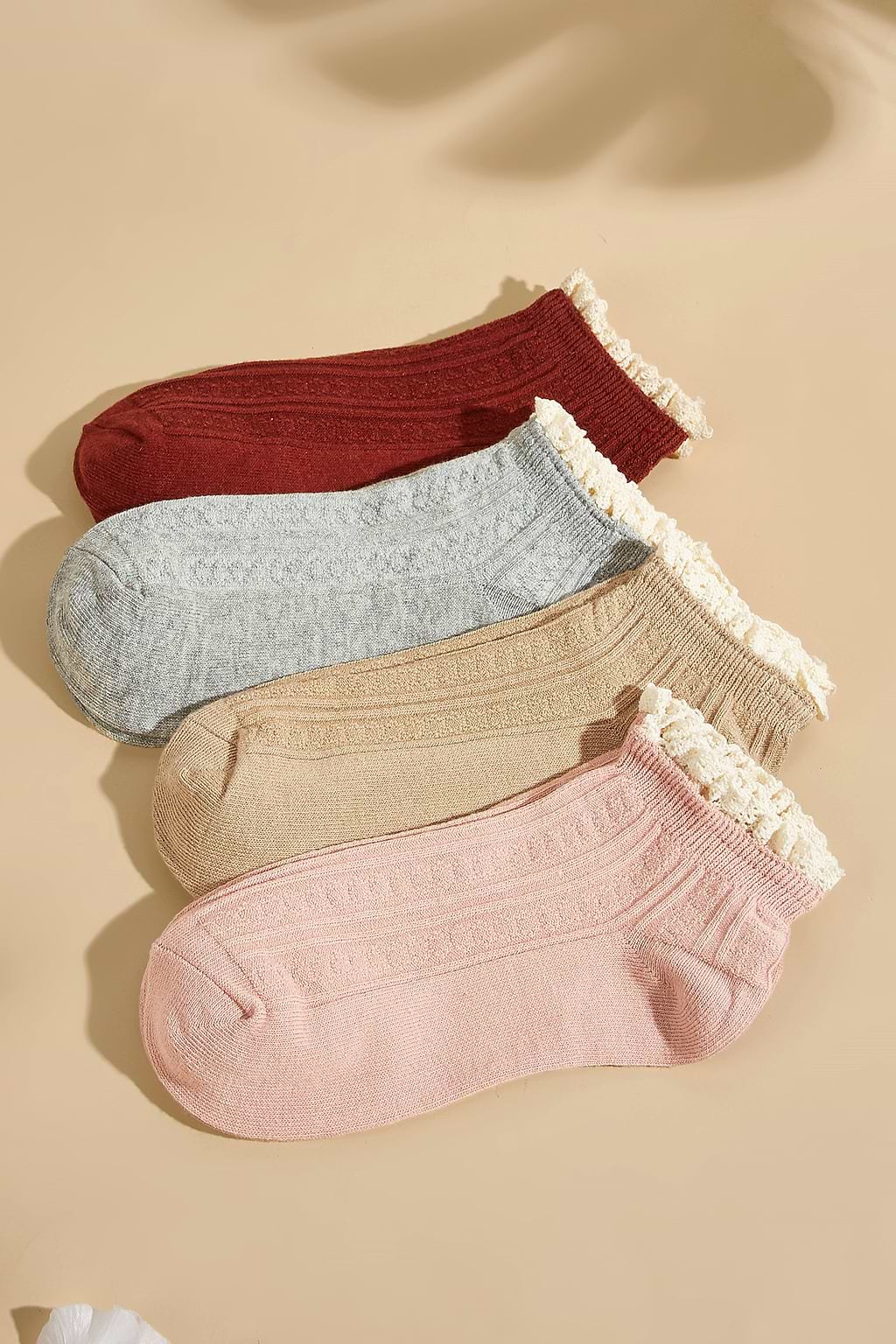 Conjunto de calcetines tobilleros con volantes