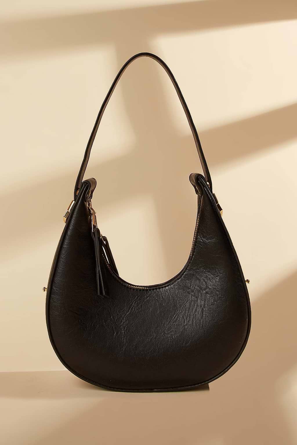 Faux Leather Crescent Moon Bag