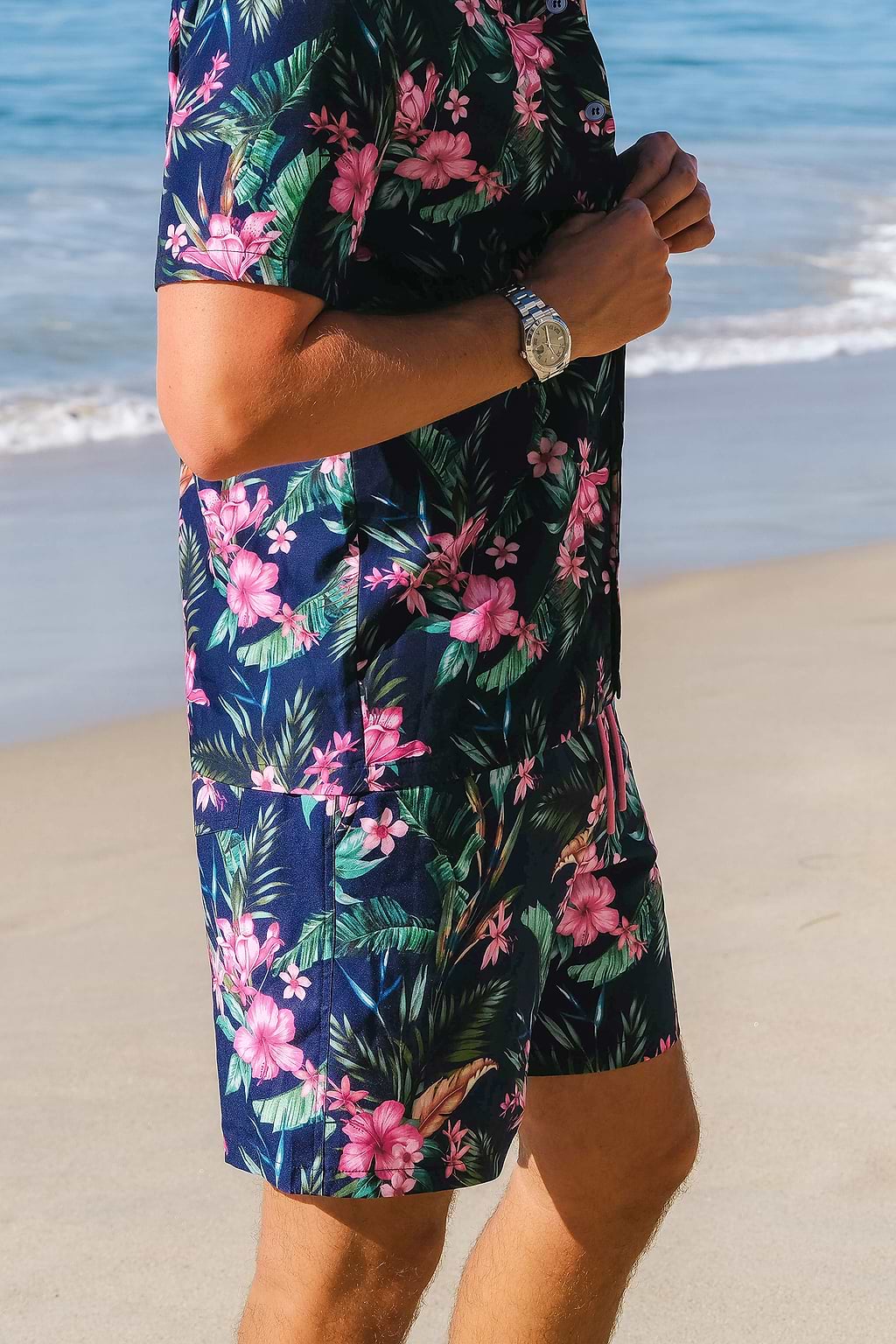 Night Orchid Tropical Board Shorts