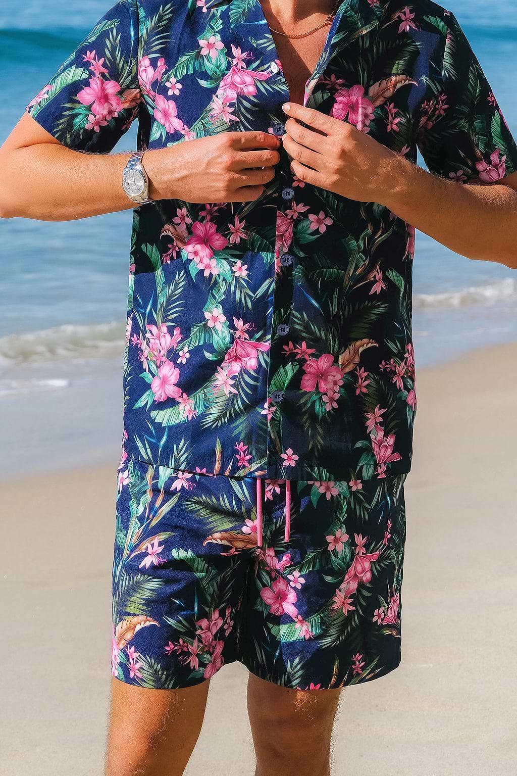 Night Orchid Tropical Board Shorts