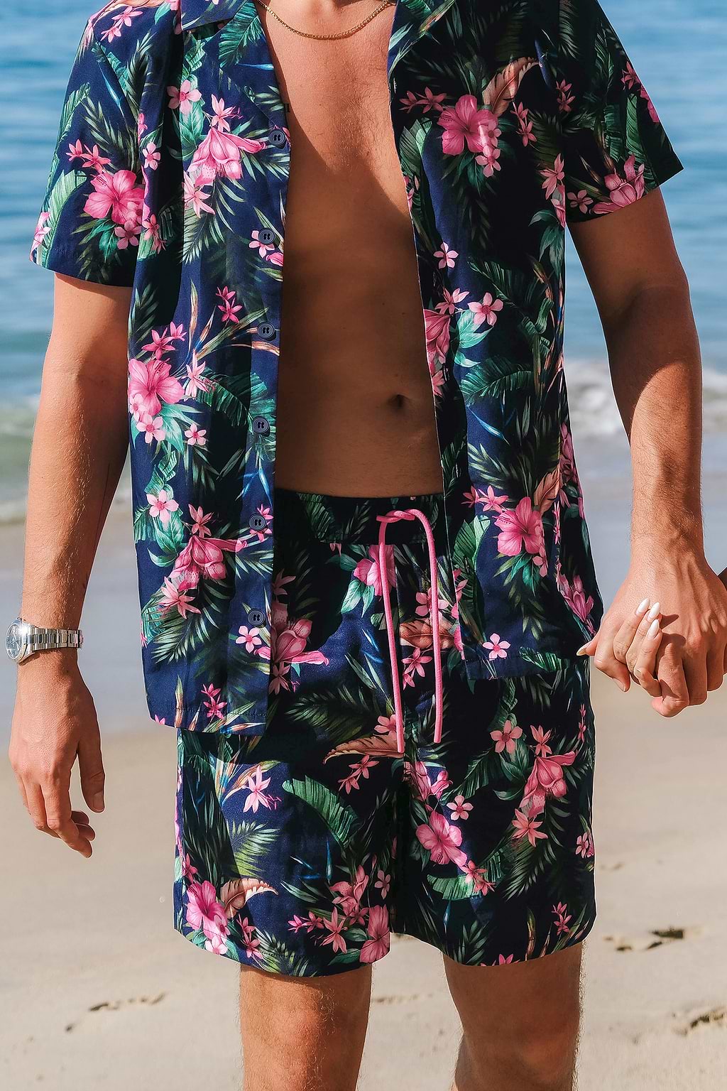 Night Orchid Tropical Board Shorts
