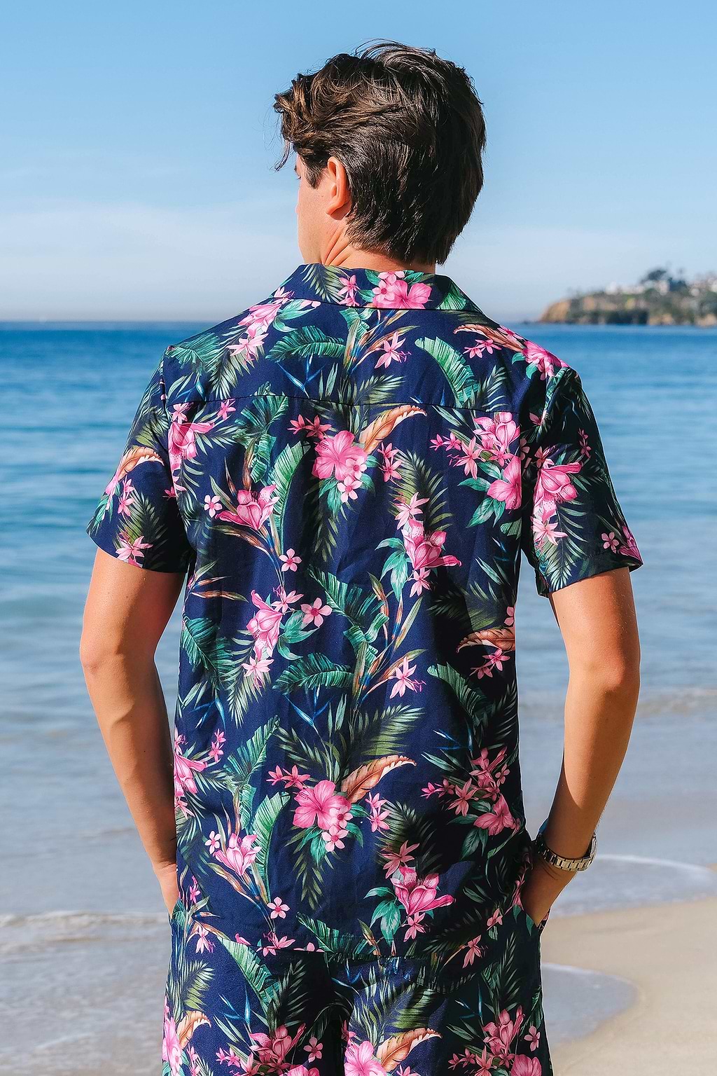 Night Orchid Tropical Button Up Shirt