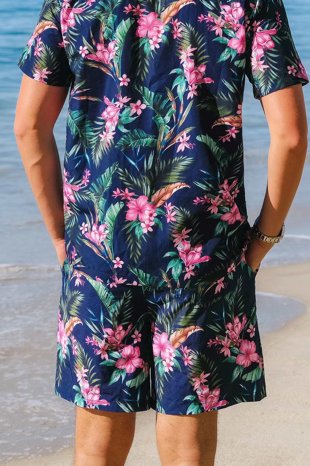 Night Orchid Tropical Board Shorts